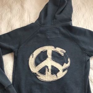 Distressed Peace Sign Hoodie